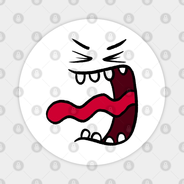 Funny Cartoon Face Angry Magnet by SuRReal3D